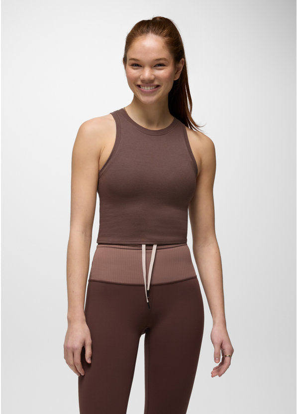Prana Lotus High Neck Tank - Carob Carob