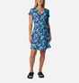 Columbia Women's Chill River Print Wrap Dress - Aquamarine Areca Aquamarine Areca