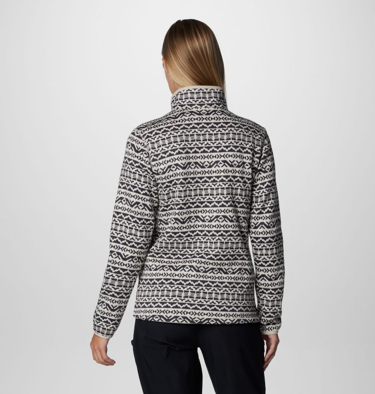 Columbia Women's Sweater Weather Printed Full-Zip Jacket - Dark Stone Madras Tonal Dark Stone Madras Tonal