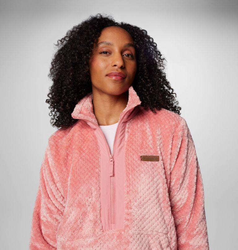 Columbia Women's Fire Side Quarter-Zip II Fleece Pullover- Pink Agave Pink Agave