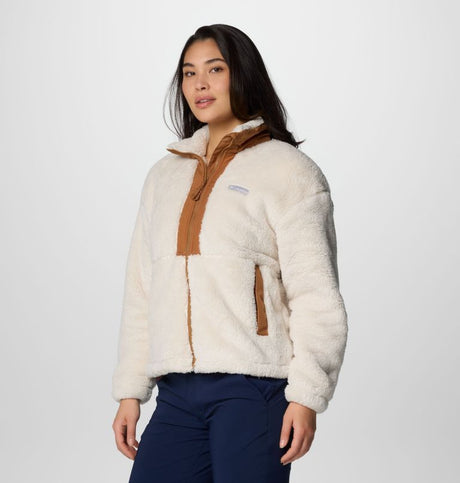 Columbia Women's Boundless Discovery Sherpa Full-Zip II Jacket - Chalk/Camel Brown Chalk/Camel Brown