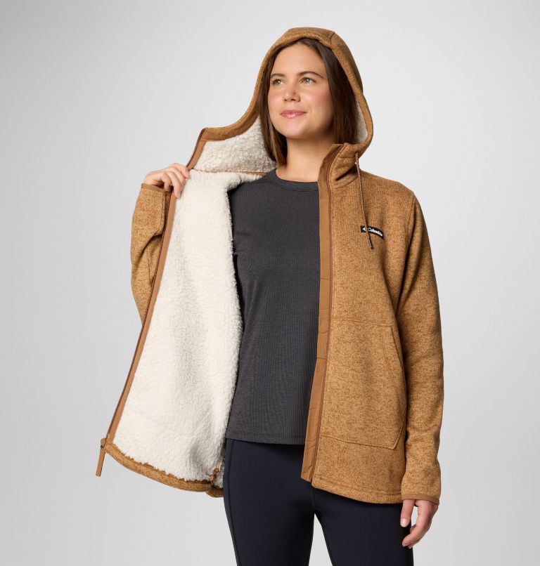 Columbia Women's Sweater Weather II Sherpa Full-Zip Jacket - Camel Brown Heather Camel Brown Heather