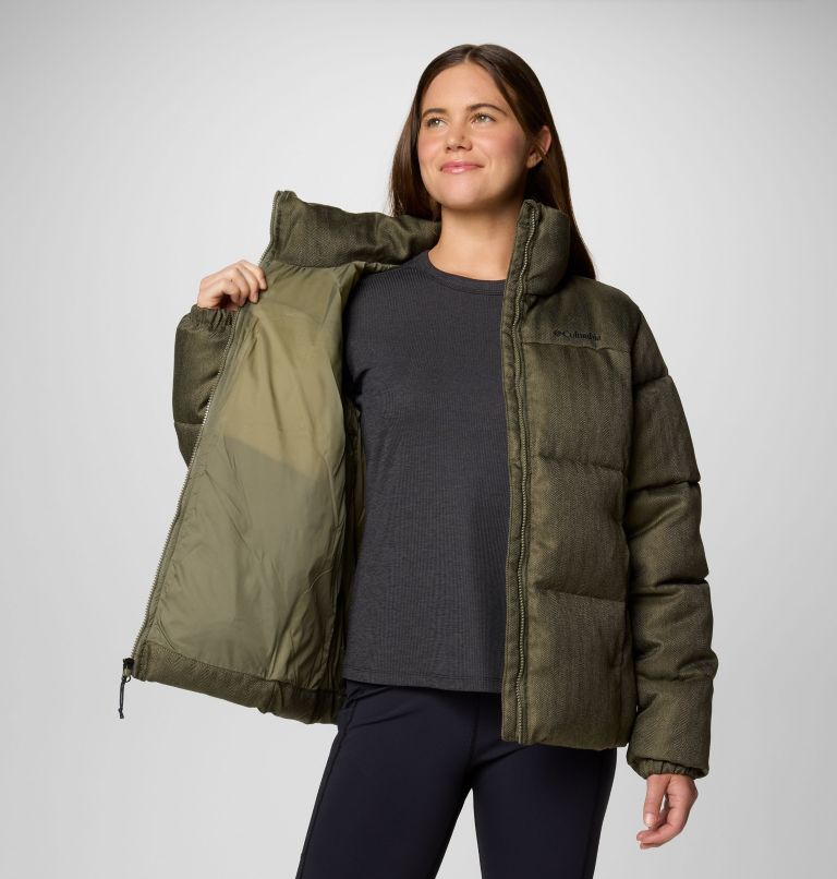 Columbia Women's Puffect Herringbone Jacket - Stone Green Herringbone Stone Green Herringbone