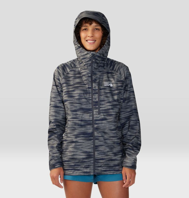 Mountain Hardwear Women's Stretch Ozonic Jacket - Dark Zinc Frequency Print Dark Zinc Frequency Print