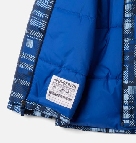 Columbia Boys' Lightning Lift III Printed Jacket - Coll Navy Warp Plaid/Mtn Blue Coll Navy Warp Plaid/Mtn Blue