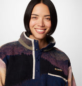 Columbia Women's Helvetia II Printed Cropped Half Snap Pullover - Collegiate Navy Dolomites Collegiate Navy Dolomites