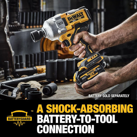 Dewalt 20V MAX XR Brushless Cordless 1/2 In High Torque Impact Wrench with Hog Ring Anvil (Tool Only)