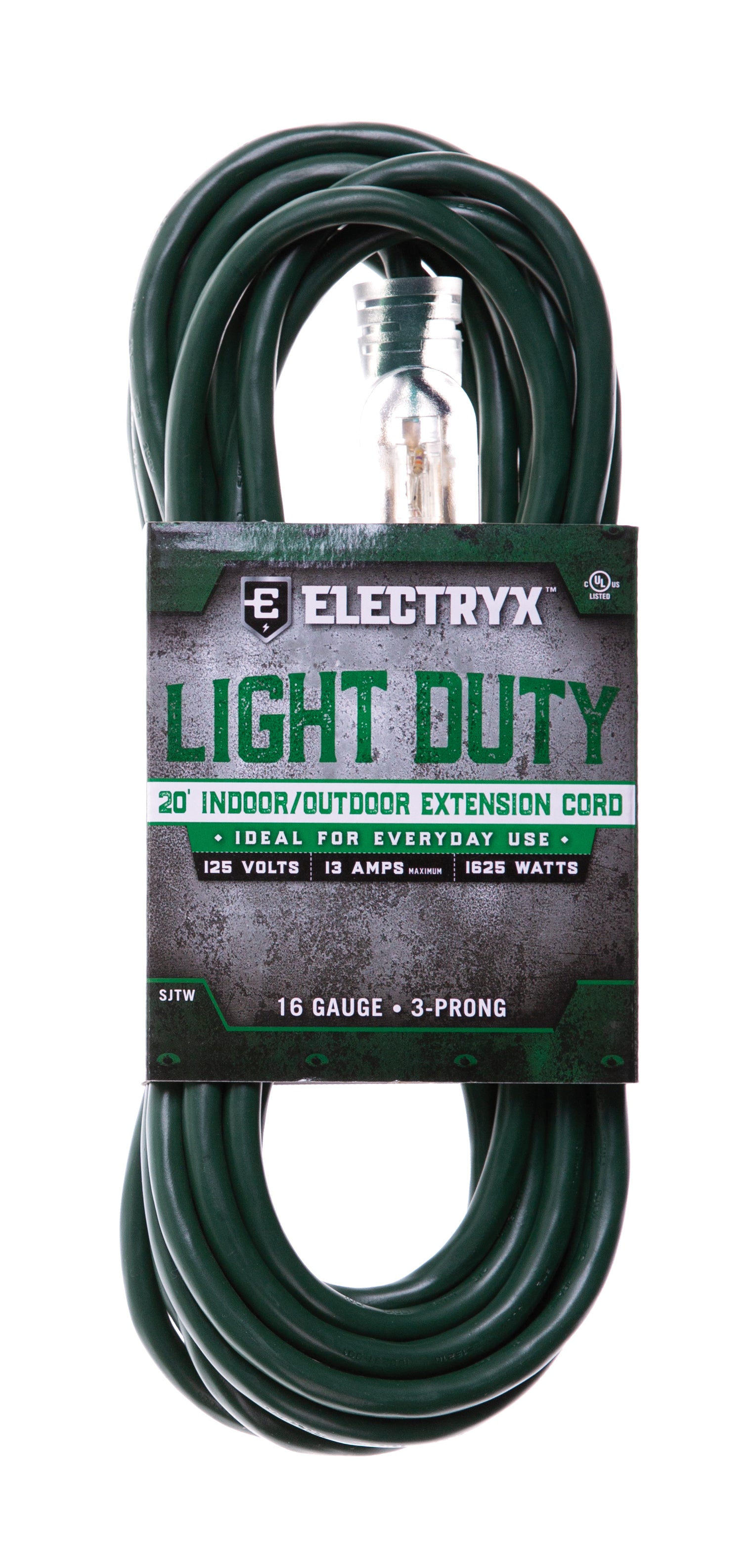 Electryx 20ft Light Duty Indoor/Outdoor Extension Cord - 16 Gauge