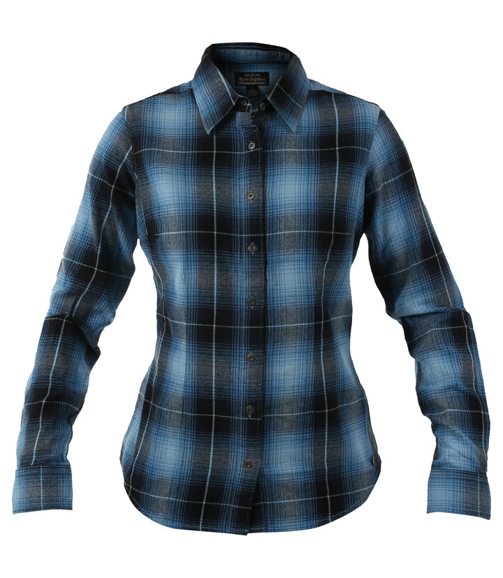 Noble Outfitters Women's Flannel Shirt - Blue Ombre Blue Ombre