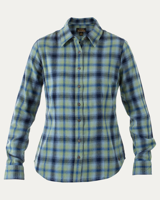 Noble Outfitters Women's Downtown Flannel Shirt late Green / Royal Plaid / S