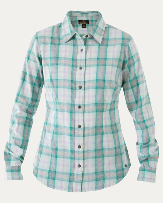Noble Outfitters Women's Downtown Flannel Shirt haded Spruce Plaid / S