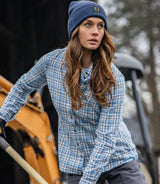 Noble Outfitters Women's Flannel Shirt - Rust / Navy Plaid