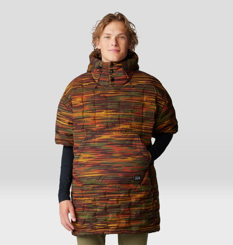 Mountain Hardwear Stretchdown Poncho - Iron Oxide Stria Print Iron Oxide Stria Print