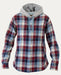 Noble Outfitters Women's Hooded Flannel Shirt Jacket Winter Blue Plaid