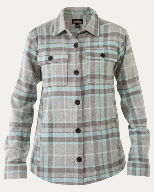 Noble Outfitters Women's Brawny Flannel Shacket Mineral pring Plaid / S