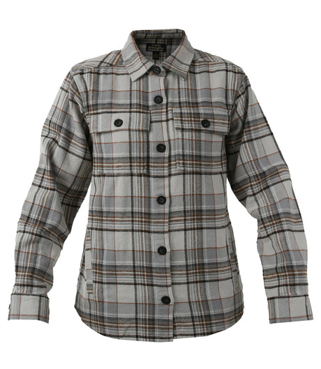 Noble Outfitters Women's Brawny Shacket - Grey Plaid Grey Plaid