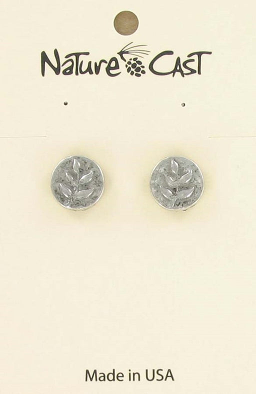 Nature Cast Metalworks Round With Branch Post Earring Silver