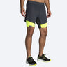 Brooks Men's Run Visible 2-in-1 Short Asphalt/nightlife