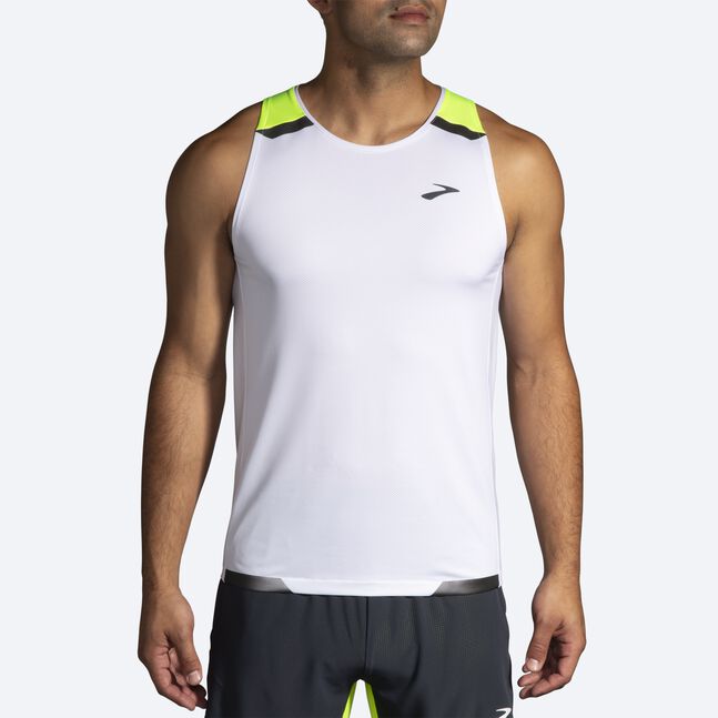 Brooks Men's Run Visible Tank Wht/asphlt/nightlife