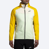 Brooks Men's High Point Waterproof Jacket Glacier Green/Ecru/Lemon