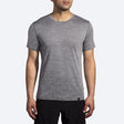 Brooks Men's Luxe Short Sleeve Shirt Heather Charcoal