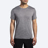 Brooks Men's Luxe Short Sleeve Shirt Heather Charcoal