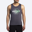 Brooks Men's Distance Tank 3.0 Asphalt/Brooks Trail