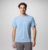 Columbia Mens Tech Trail Utility Short Sleeve Crew - Ripple Blue Ripple Blue
