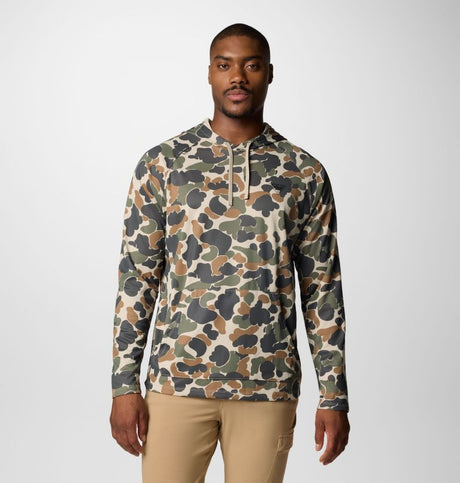 Columbia Mens PFG Wild Cast Camp Hoodie - Fossil Deltahunter Camo Fossil Deltahunter Camo