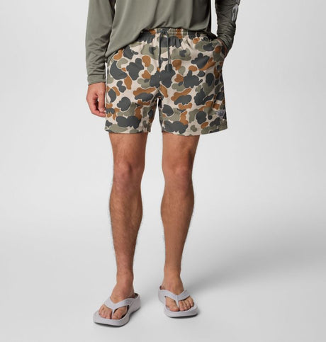 Columbia Mens PFG Rambler Printed Water Shorts - Fossil Deltahunter Camo Fossil Deltahunter Camo /  / 6IN