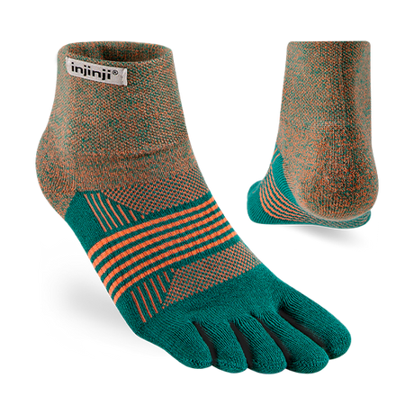 Injinji Women's Trail Midweight Mini-Crew Sock Tidepool