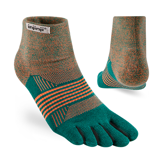 Injinji Women's Trail Midweight Mini-Crew Sock Tidepool