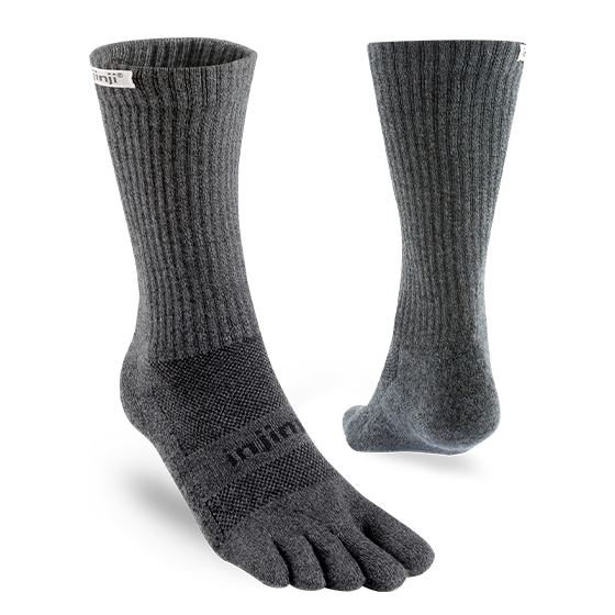 Injinji Trail Midweight Crew Sock - Granite Granite