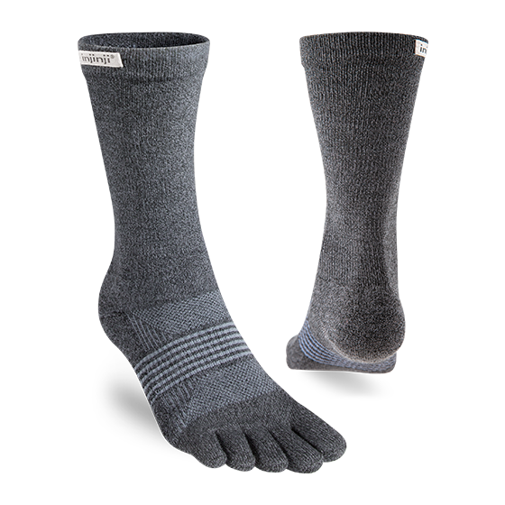 Injinji Women's Trail Midweight Crew Sock - Granite Granite