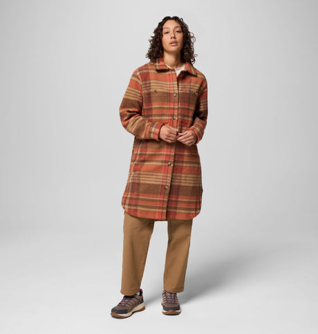 Columbia Womens Wildest Venture Long Fleece Coat Tobacco vagabon