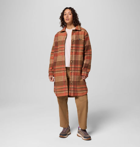 Columbia Womens Wildest Venture Long Fleece Coat Tobacco vagabon