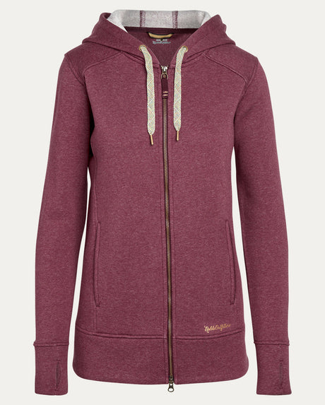 Noble Outfitters Women's Water Resistant Tug-Free Full Zip Hoodie Port Heather