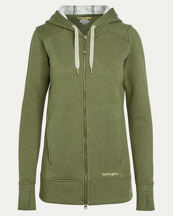 Noble Outfitters Women's Water Resistant Tug-Free Full Zip Hoodie Olive Heather