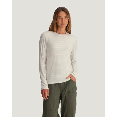 Free Fly Apparel Bamboo Shade Long Sleeve Ii Dash Stripe Birch