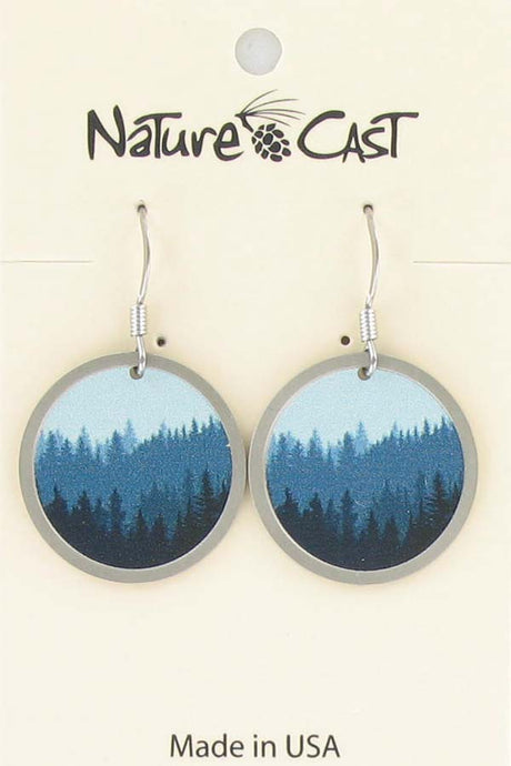 Nature Cast Metalworks Trees On Disc Dangle Earring