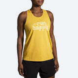 Brooks Women's Distance Tank 2.0 Yellow/run happy