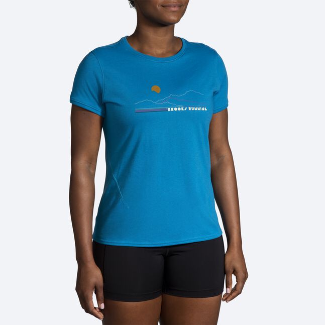 Brooks Women's Distance Short Sleeve 2.0 Pacific/brmountainrn