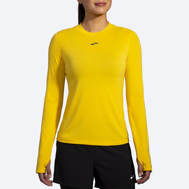 Brooks Women's High Point Long Sleeve Shirt Lemon Chrome