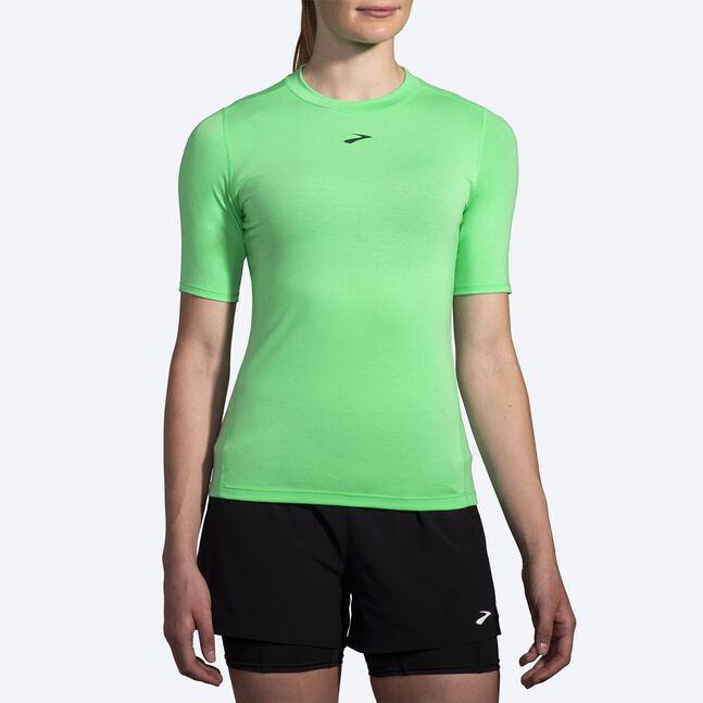 Brooks Women's High Point Short Sleeve Shirt Hyper Green