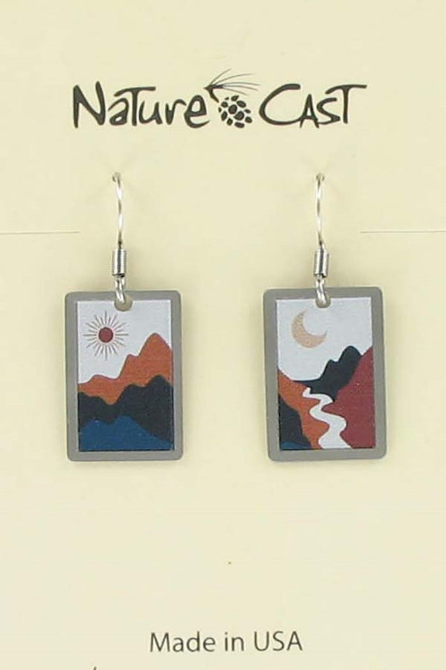 Nature Cast Metalworks Mismatch Mountain Stream Dangle Earring Multi