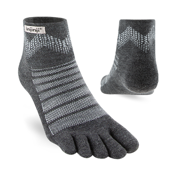 Injinji Outdoor Midweight Mini-Crew Wool Sock - Slate Slate