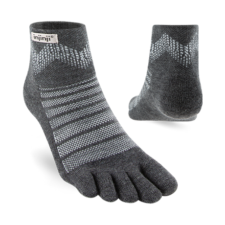 Injinji Outdoor Midweight Mini-Crew Wool Sock - Slate Slate