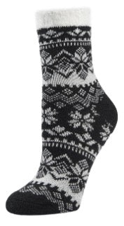 Sof Sole Women's Fireside Cozy Sock Black Modern Nordic