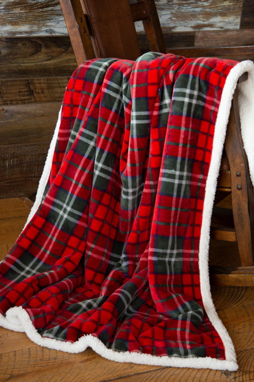 Carstens Inc Plaid Throw Red