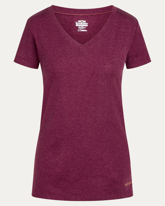 Noble Outfitters Tug Free Tee V-Neck (UPF 50+) Port Heather